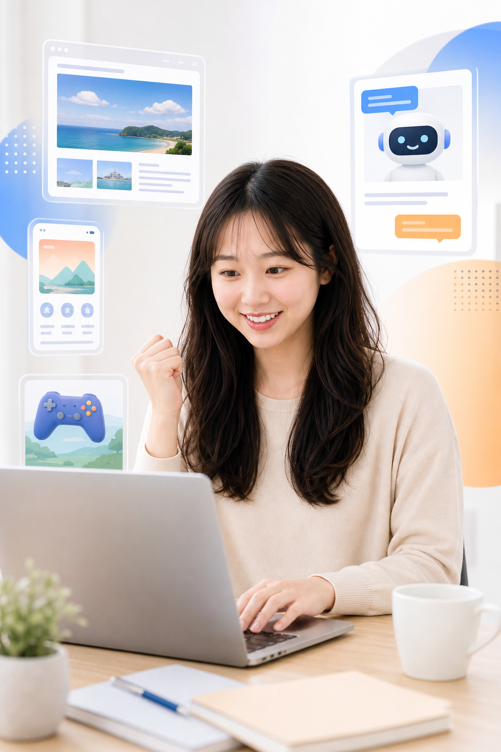 AIで制作を体験する女性